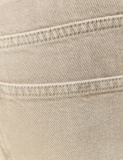 Jeans large longueur 32 en coton denim beige homme