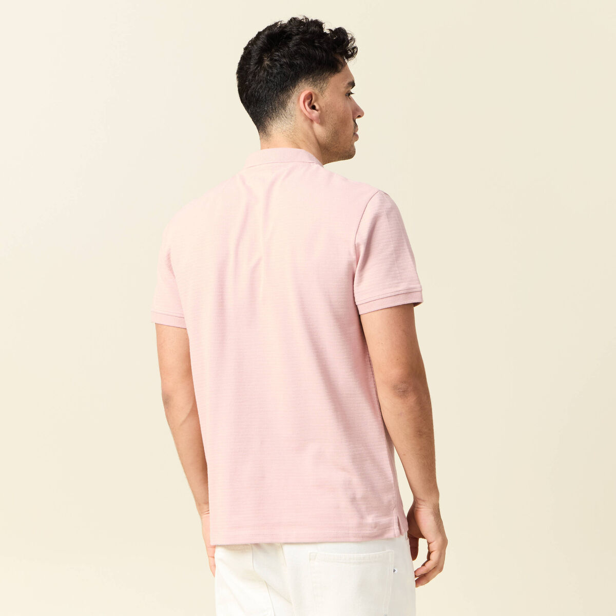 Polo éco-responsable rose pastel homme