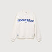 Sweat droit col rond manches longues ecru homme