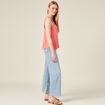 Blouse bretelles larges rose corail femme