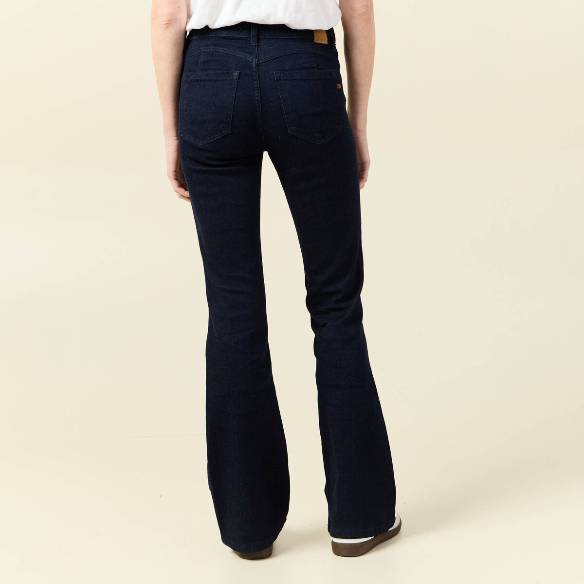 Jeans bootcut 5 poches denim brut femme