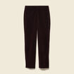 Pantalon flare taille haute en velours marron fonc&eacute; femme