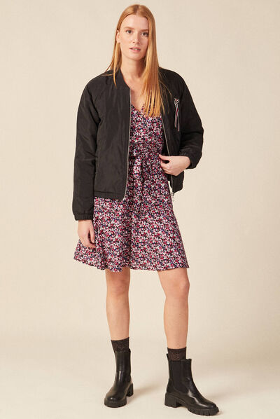Robe évasée éco-responsable noir femme