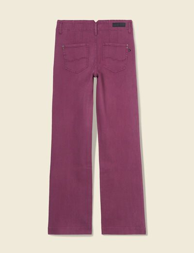 Pantalon flare taille haute rose framboise femme