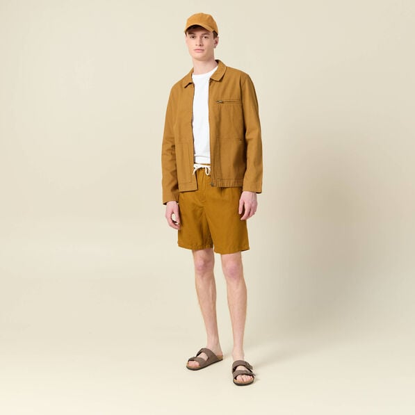 bermuda droite a coulisse camel homme Bermuda droite à coulisse camel homme