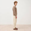 Pantalon droit en velours longueur 32 sable homme