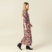 Robe longue évasée fluide noir femme