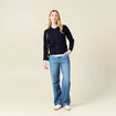 Chemise manches longues bleu ciel femme