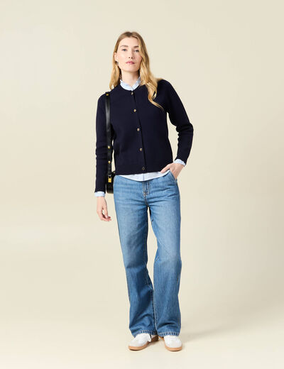 Chemise manches longues bleu ciel femme