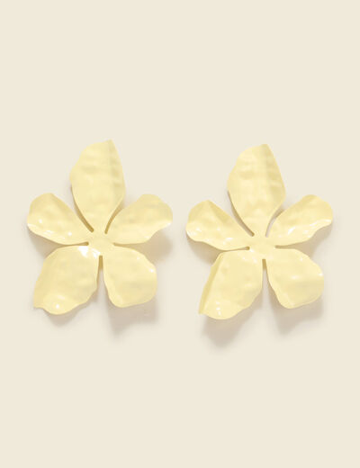 Boucles d'oreilles jaune pastel femme