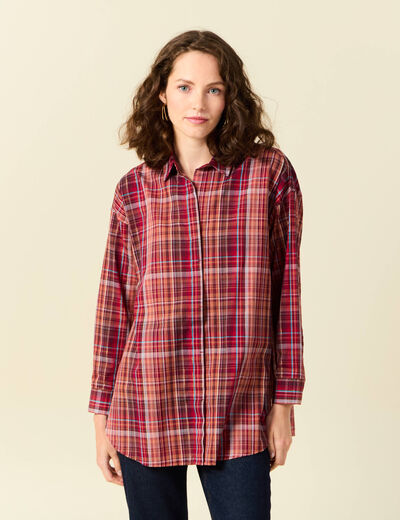 Blouse manches longues prune femme