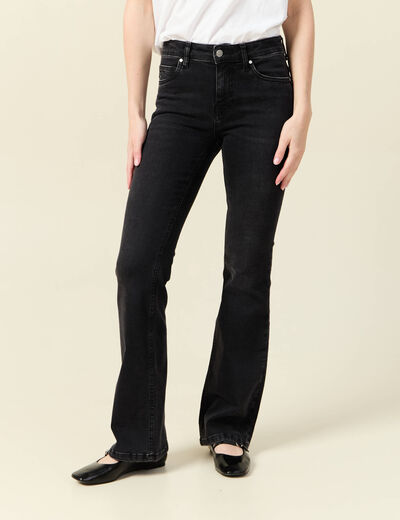 Jeans bootcut 5 poches denim gris femme