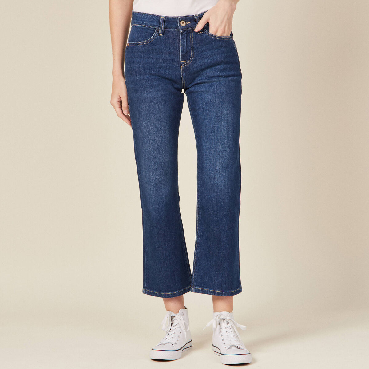 Jeans éco-responsable denim stone femme