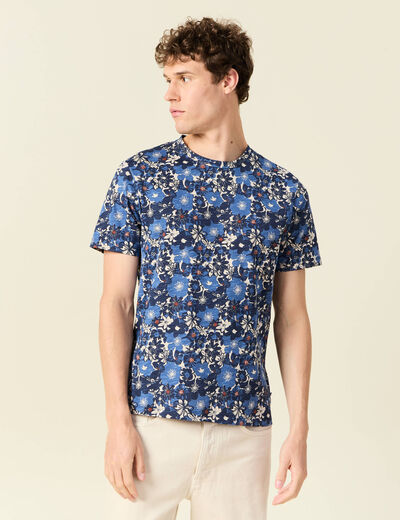 T-shirt manches courtes bleu foncé homme