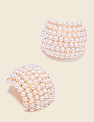Boucles d'oreilles clous blanc femme