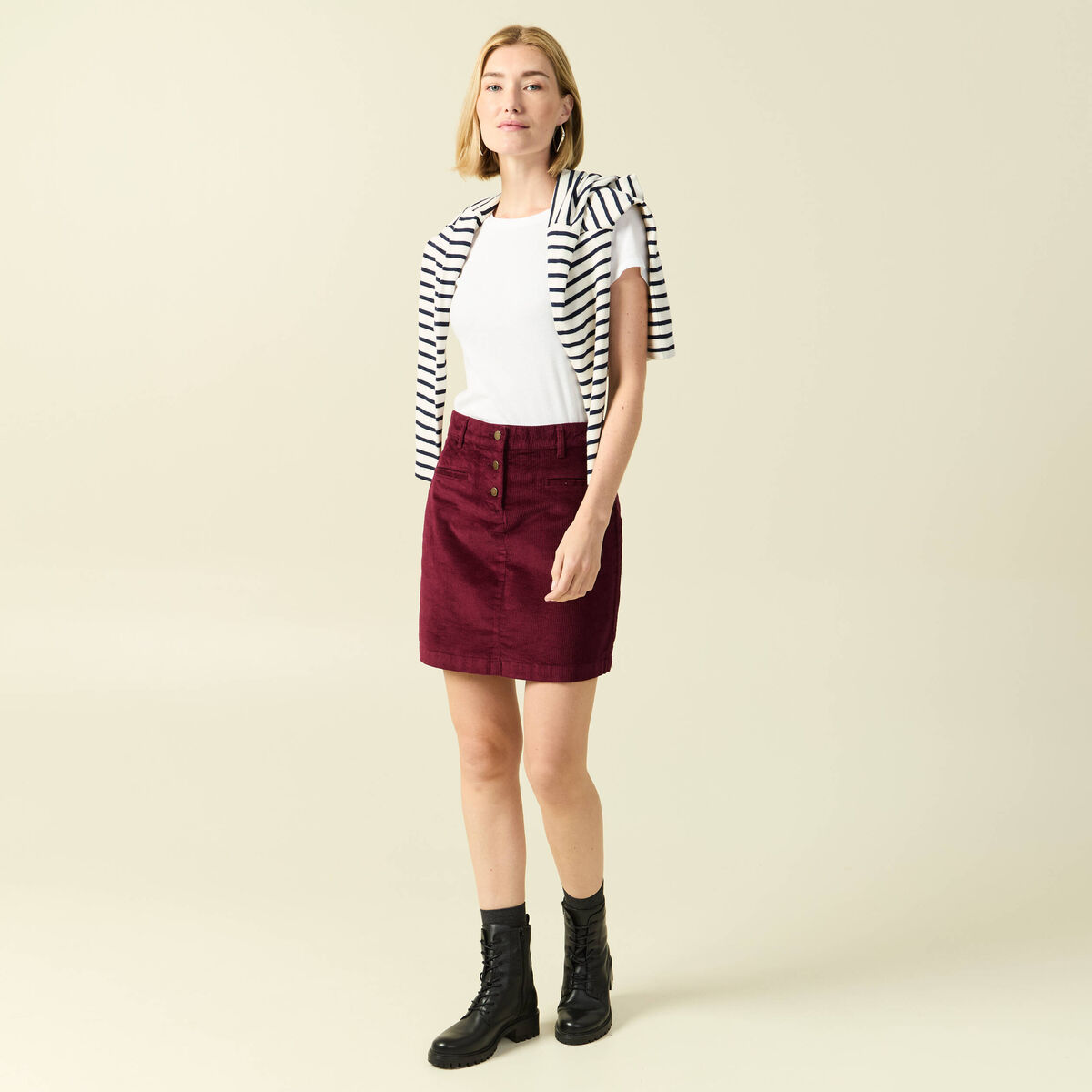 Jupe bordeaux femme