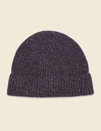 Bonnet tricoté fabriqué en France gris foncé homme