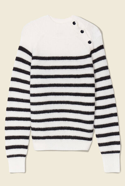 Pull manches longues ecru femme