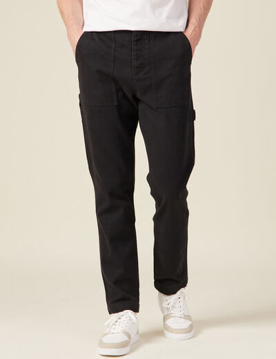 Jeans relax charpentier noir homme
