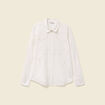 Chemise manches longues en coton brodée creme femme
