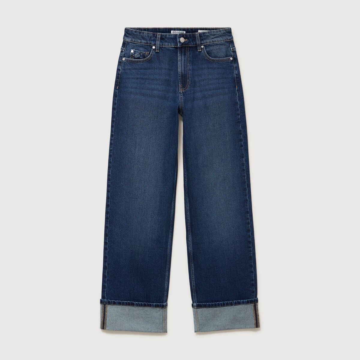 Jeans straight taille standard denim brut femme