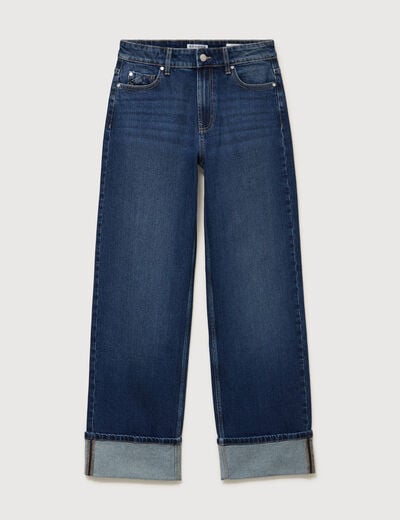 Jeans straight taille standard denim brut femme