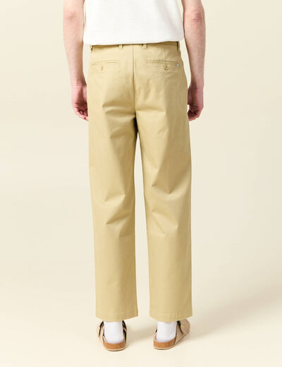 Chino coupe straight beige homme