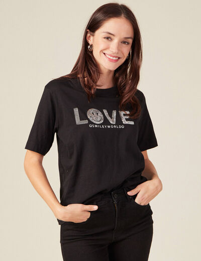 T-shirt SmileyWorld noir femme
