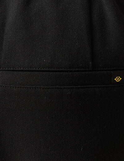 Pantalon slouchy taille haute 7/8&egrave;me noir femme