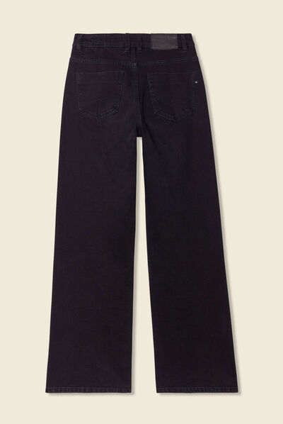 Jeans dad taille haute denim noir femme
