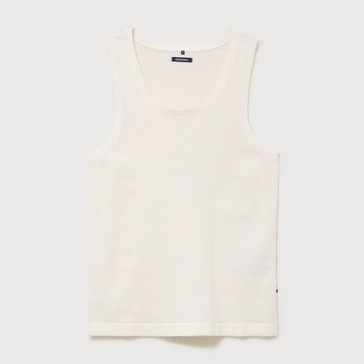 D&eacute;bardeur col rond en coton ecru homme