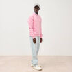 Sweat col rond manches longues en coton rose homme