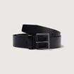 Ceinture large en cuir noir homme