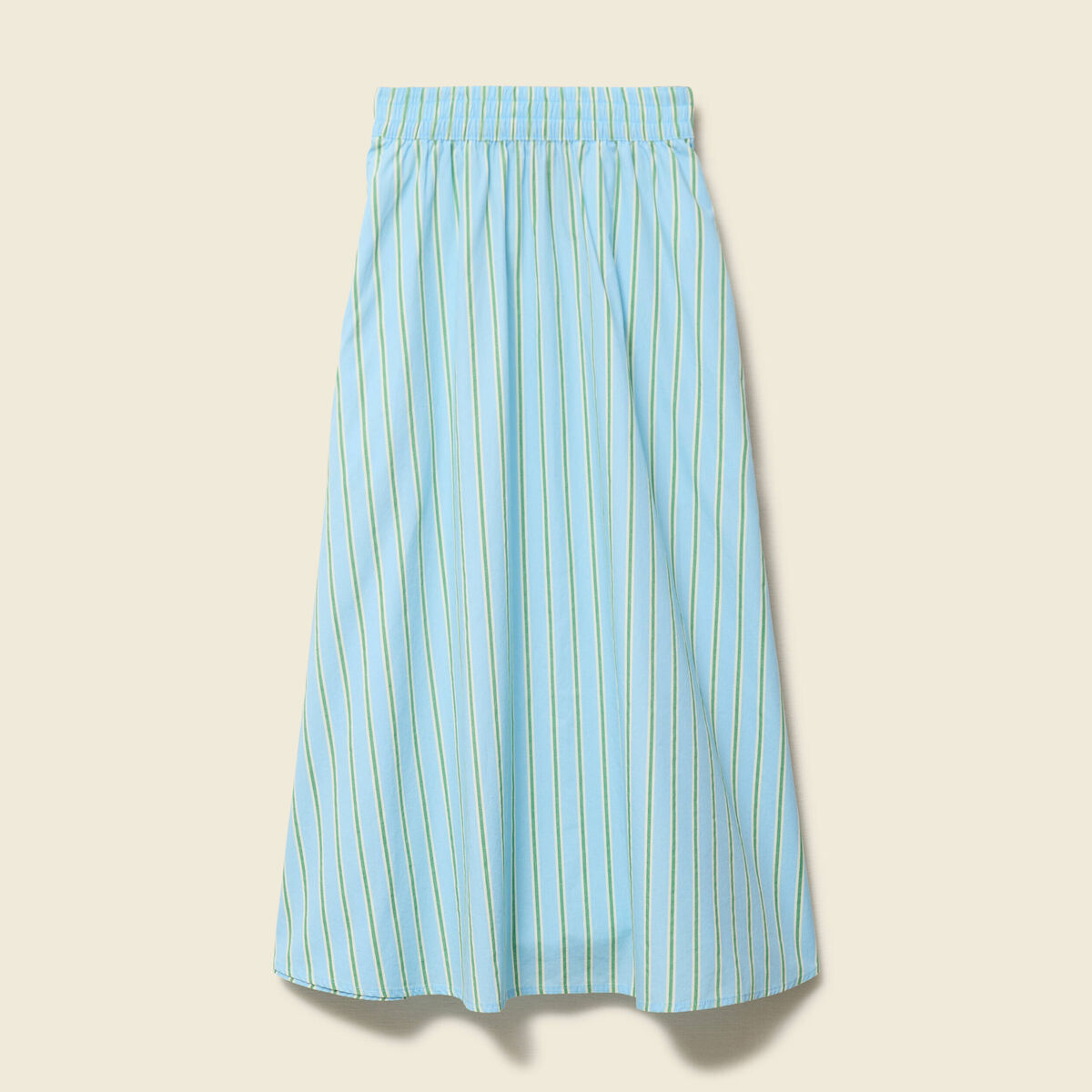 Jupe longue &eacute;vas&eacute;e en coton bleu ciel femme