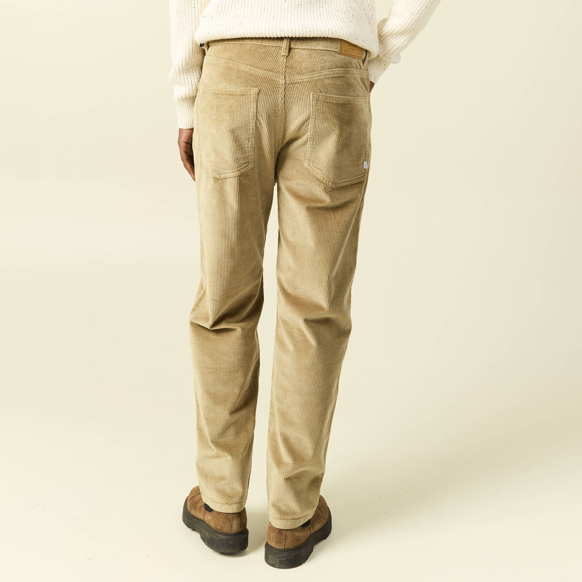 Pantalon relaxed large longueur 32 beige fonce homme