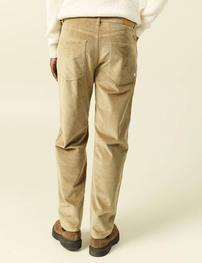 Pantalon relaxed large longueur 32 beige fonce homme