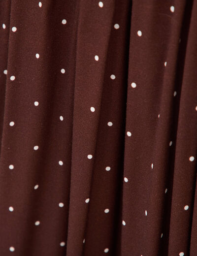 Jupe taille haute fluide marron femme