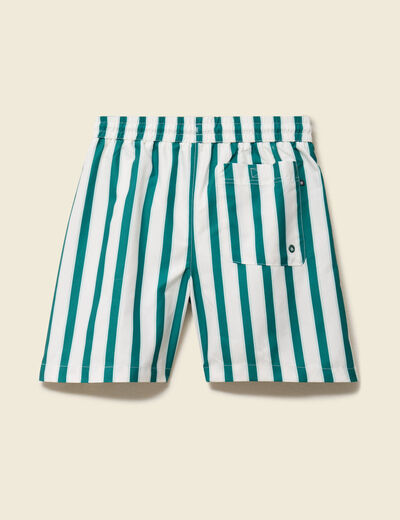 Maillot de bain ray&eacute; doubl&eacute; vert &eacute;meraude homme
