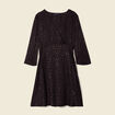 Robe évasée satin noir femme