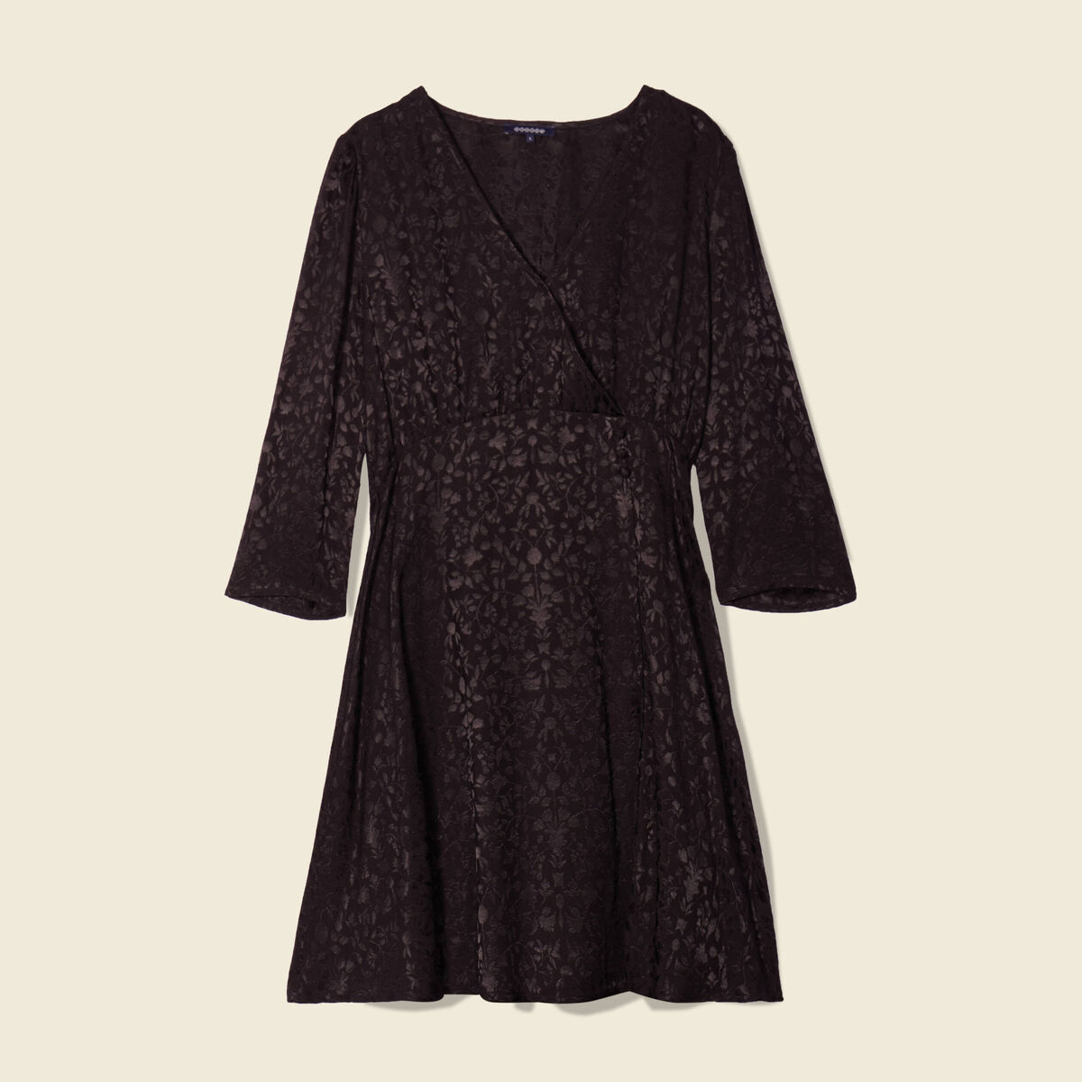 Robe évasée satin noir femme