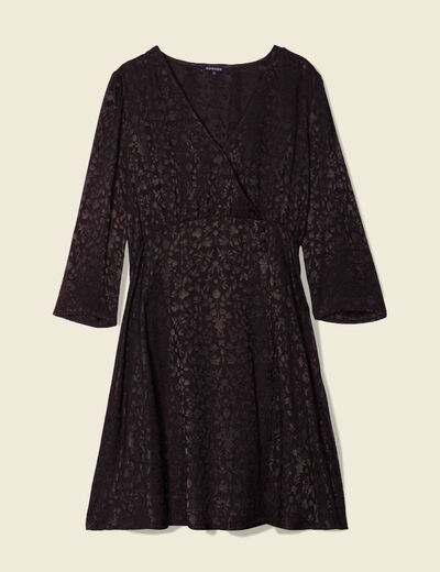 Robe évasée satin noir femme