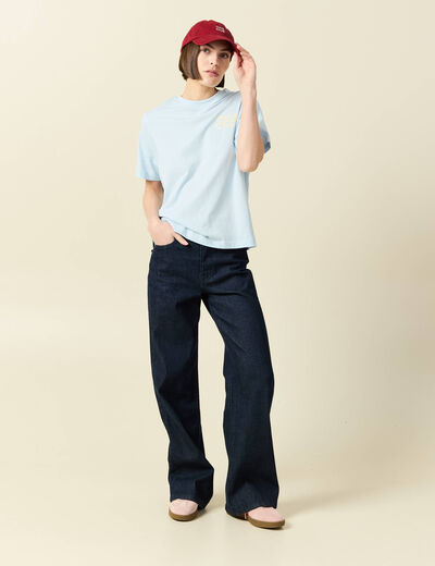 T-shirt en coton bleu clair femme