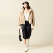 Pull manches longues r&eacute;versible ecru femme