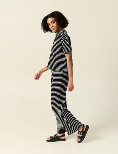 Polo manches courtes noir femme