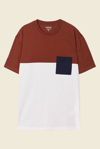 T-shirt éco-responsable marron cognac homme