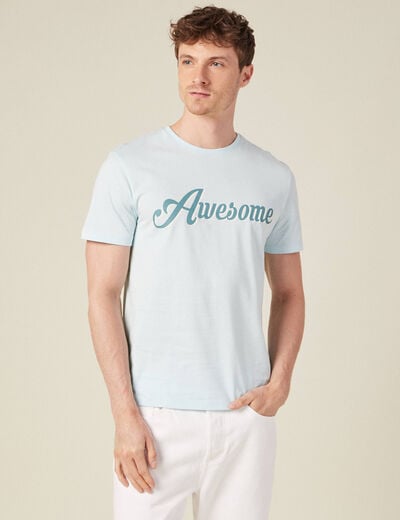 T-shirt manches courtes bleu ciel homme