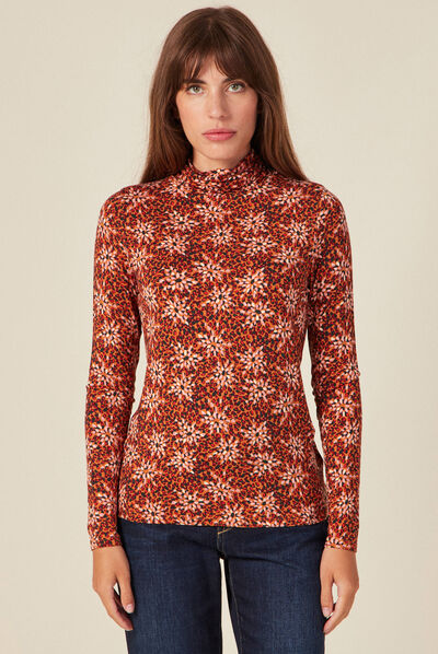 T-shirt manches longues camel femme