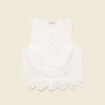 Gilet sans manches col rond ecru femme