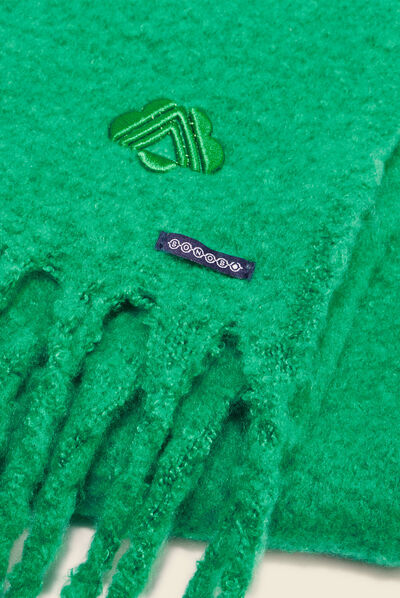 Écharpe à franges vert menthe femme