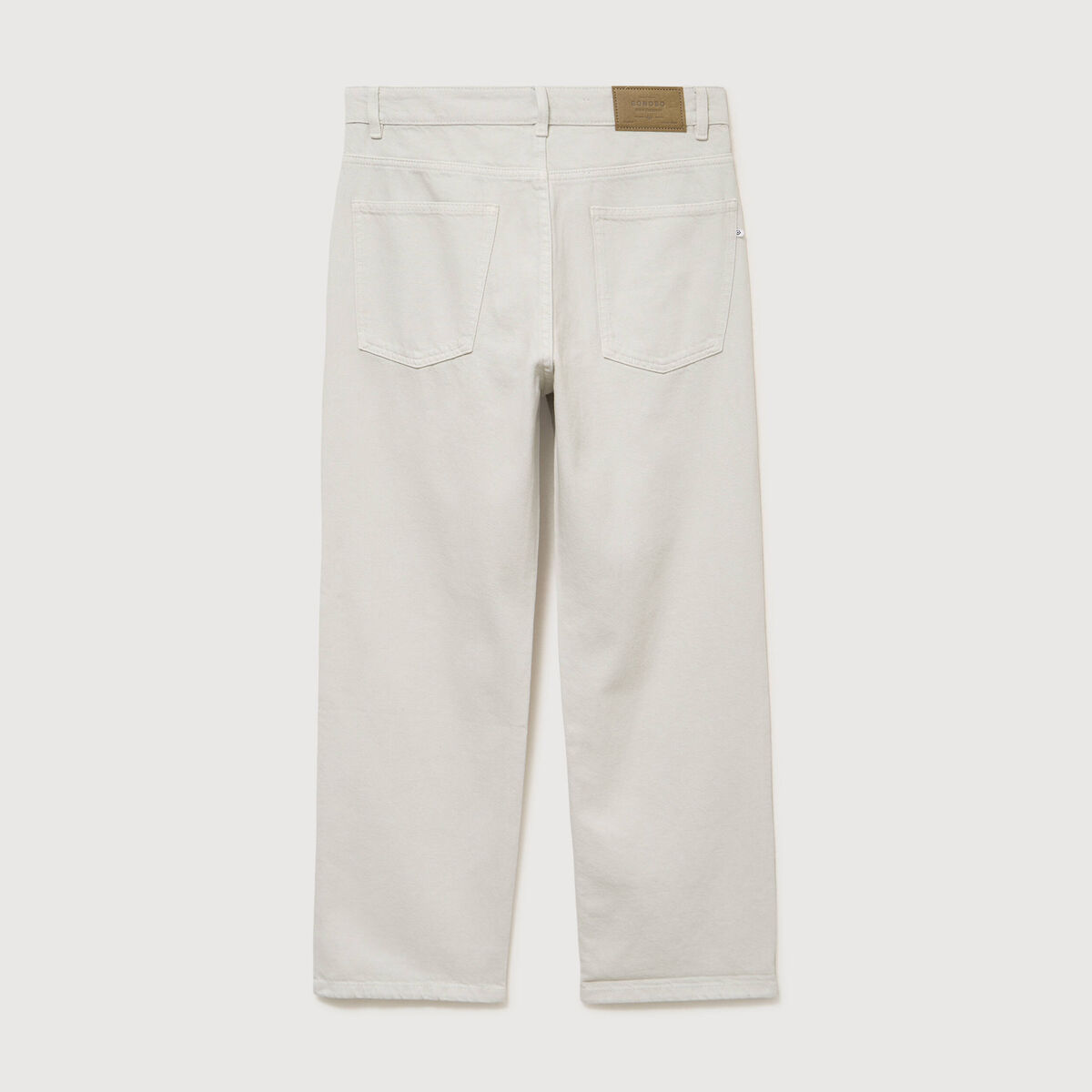 Jeans large 5 poches longueur 32 denim beige homme